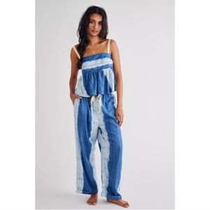 Blue Tie-Dye Two-Piece Set